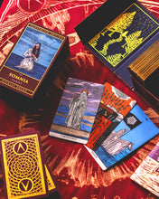 Load image into Gallery viewer, The Somnia Tarot Spread Cloth - "The Journey" - 100% Cotton - 21.5 x 21.5 inches