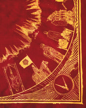 Load image into Gallery viewer, The Somnia Tarot Spread Cloth - "The Journey" - 100% Cotton - 21.5 x 21.5 inches