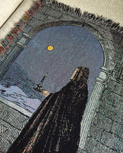 Load image into Gallery viewer, Woven Throw Blanket - “Two of Wands” - 37 x 52 inches