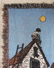 Load image into Gallery viewer, Woven Throw Blanket - “Above Perugian Rooftops” (The Fool/The Moon) - 37 x 52 inches