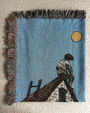 Load image into Gallery viewer, Woven Throw Blanket - “Above Perugian Rooftops” (The Fool/The Moon) - 37 x 52 inches