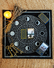 Load image into Gallery viewer, The Somnia Tarot Spread Cloth - "The Moon" - Black or Gray