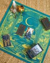 Load image into Gallery viewer, The Somnia Tarot: Spread Cloth "The Priestess" - Teal or Black