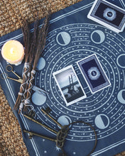 Load image into Gallery viewer, The Somnia Tarot Spread Cloth - "The Moon" - Black or Gray