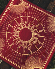 Load image into Gallery viewer, The Somnia Tarot Spread Cloth - "The Sun" - 100% Cotton - 21.5 x 21.5 inches