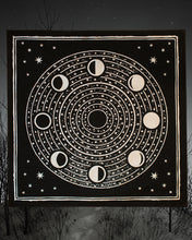 Load image into Gallery viewer, The Somnia Tarot Spread Cloth - "The Moon" - Black or Gray
