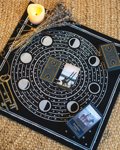 Load image into Gallery viewer, The Somnia Tarot Spread Cloth - "The Moon" - Black or Gray
