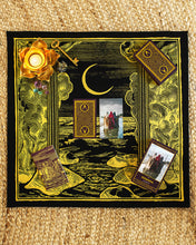 Load image into Gallery viewer, The Somnia Tarot: Spread Cloth "The Priestess" - Teal or Black
