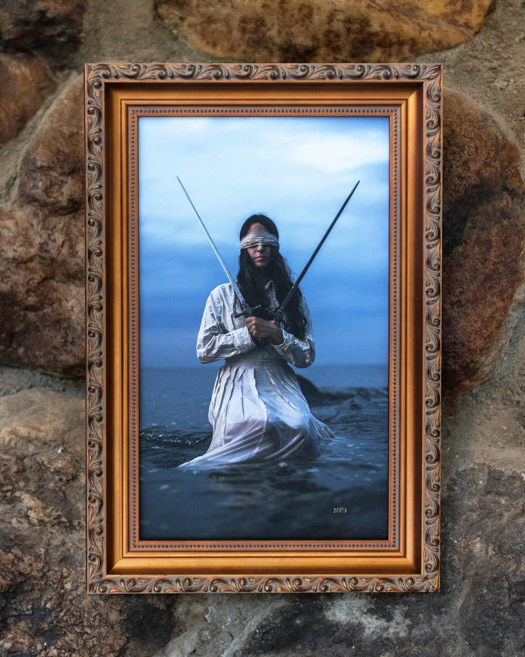 ~The Somnia Tarot - 'Two of Swords' 24kt Gold Leaf Embellished Print - Somnia Artifacts