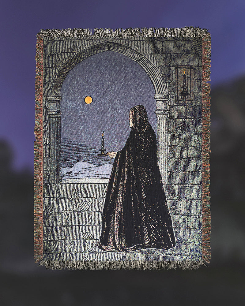 Woven Throw Blanket - “Two of Wands” - 37 x 52 inches